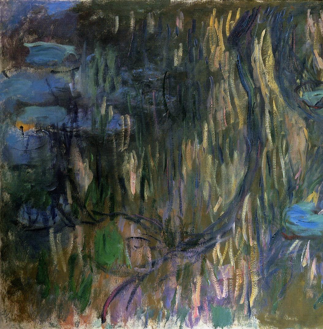 Water Lilies, Reflections of Weeping Willows - left half 1919